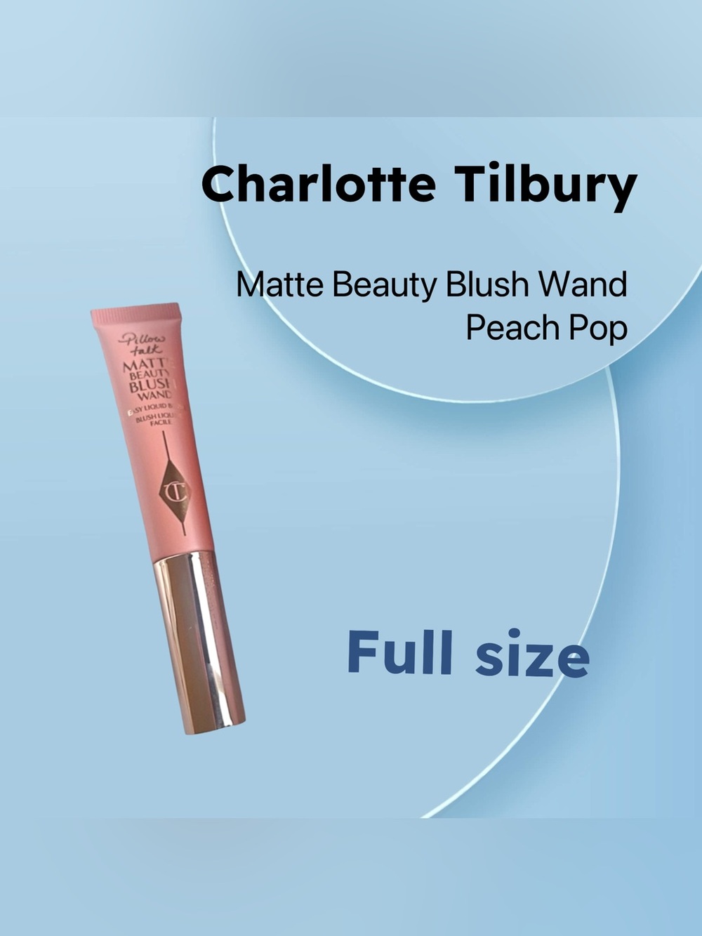 🇬🇧🆕📦NIB CHARLOTTE TILBURY | FULL | Sponge tip Peach Pop Matte Beauty Blush Wand
